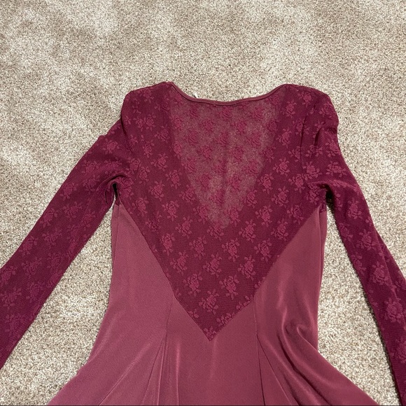 Kimchi Blue Wine Red Lace Dress - Picture 4 of 4